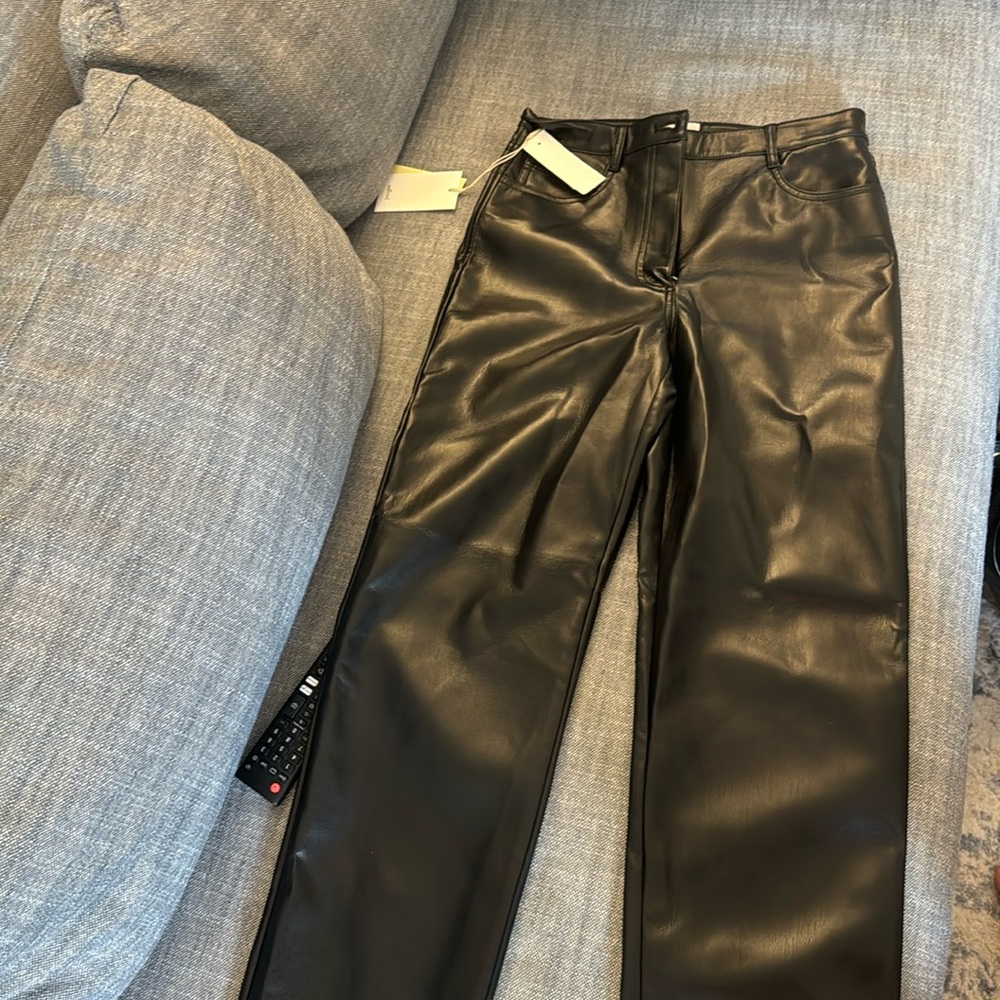 Aritzia Melina Black Leather Pants
